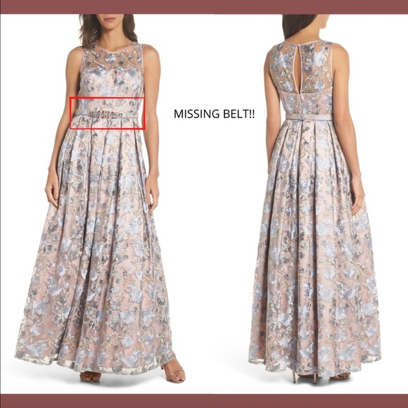 NWD $308 Eliza J Embroidered Ballgown Blush‎ [ SZ 8 ] - Picture 1 of 10